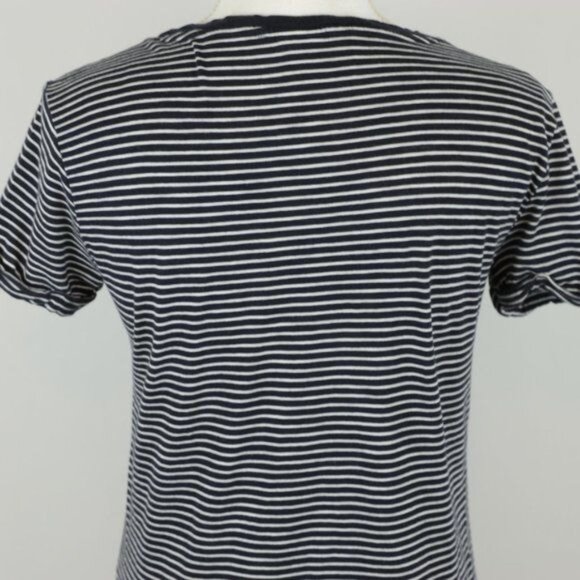 H&M Women's Extra Small Black White Striped Scoop Neck Short Sleeve Tee - Picture 4 of 7